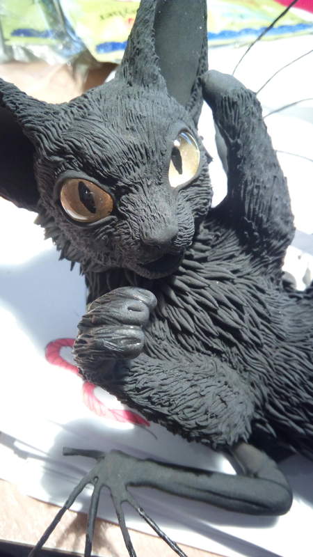 rivalmit's tweet photo. Wings! And even more fur. looking well kept :) (WIP #15 Bat kitty with Yarn) https://t.co/1pipNGvTZO #bat #kitty #batkitty #art #sculpture #ef26 #eurofurence #yaen #play https://t.co/WPH4rjcOhL