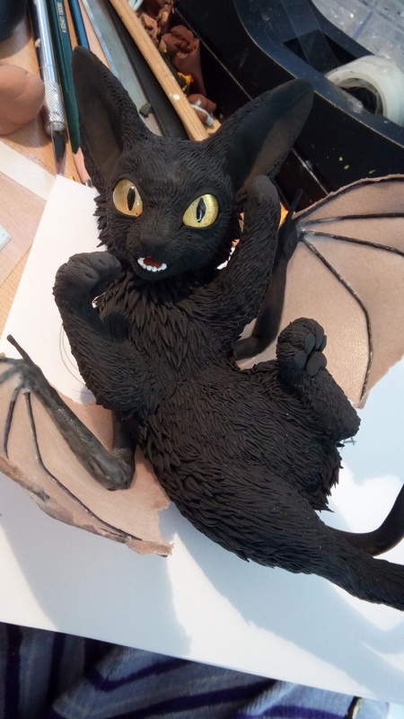 rivalmit's tweet photo. Wings! And even more fur. looking well kept :) (WIP #15 Bat kitty with Yarn) https://t.co/1pipNGvTZO #bat #kitty #batkitty #art #sculpture #ef26 #eurofurence #yaen #play https://t.co/WPH4rjcOhL