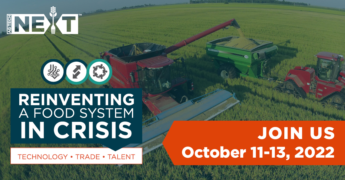 AgTechNEXT's tweet photo. π #AgTechNEXT "Reinventing a Food System in Crisis" STARTS TUESDAY! Network and hear from leaders on #tech, #trade, #finance and #talent: https://t.co/VZi24hs8fG https://t.co/tMB8TRGO93