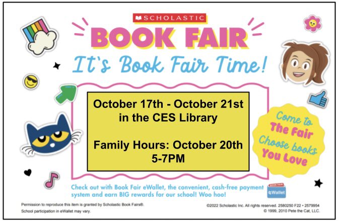 Set those reminders, Coyote Families! The Scholastic Book Fair is around the corner! <a href="/CburgESCoyotes/">Christiansburg Elementary School</a> <a href="/mcps_va/">MCPS</a> <a href="/mcpsvalibraries/">MCPS VA Libraries</a> #ScholasticBookFair 

bookfairs.scholastic.com/bf/christiansb…