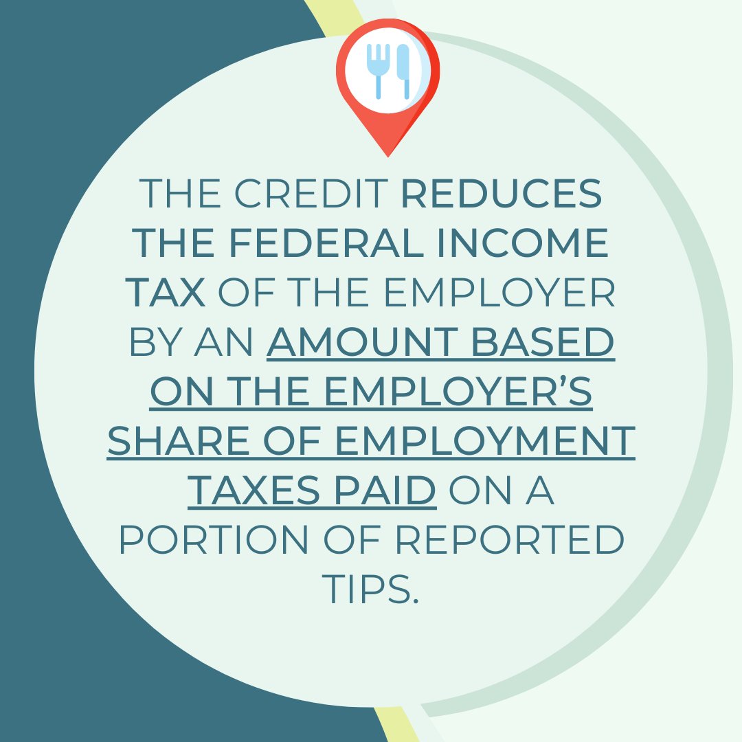 SassettiCPA's tweet photo. Restaurant Owners 🧑‍🍳

If you're paying employment taxes on employee tips, we've got a credit that could greatly benefit your business - The FICA Tip Credit. 

Swipe for more Information ➡

#TaxCredit #Restaurant #BusinessTips https://t.co/cm3e0wu3DJ