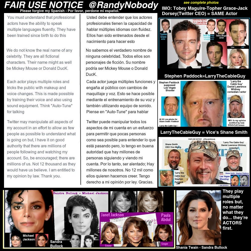 RandyNobody's tweet photo. #REMEMBER: No matter what they do(#sports, #music, #dance etc.)...They are #ACTORS & #CONS (#ActorCONS) FIR$T & FOREMO$T! https://t.co/wO72CuJfpR