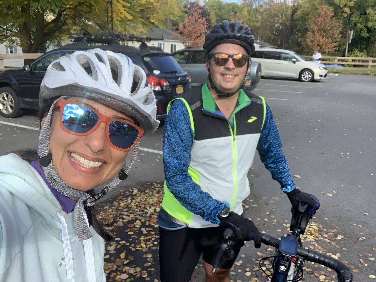 KevinMontano's tweet photo. Beautiful fall morning for training run and ride with @SubrinaDhammi ahead of next week’s @MohawkTowpath Duathlon. A bit brisk but the fall colors along the Zim Smith trail did not disappoint. 

#optoutside #ridebikes #runchat #5run8 #multisportathlete #duathlon https://t.co/heHFhs99eO