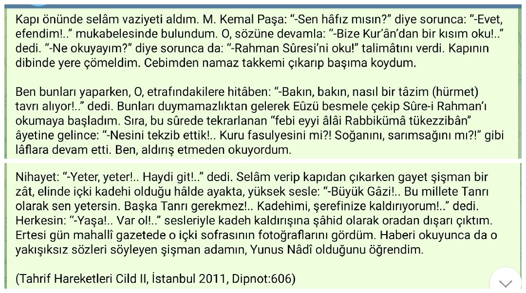 Hafız Cevdet efendinin askerliğini yapar iken,
Kamal paşaya okuduğu Kur'an tilaveti..
Bütün haçlı alemini dize getirmiş,
Üç kıtada bütün küffara dünyayı dar etmiş bu aziz milletin
Başına geçmiş olan zata bir bakın hele..👇
#AtatürkMüslümanDeğil
#5816SayılıKanunKaldırılsın