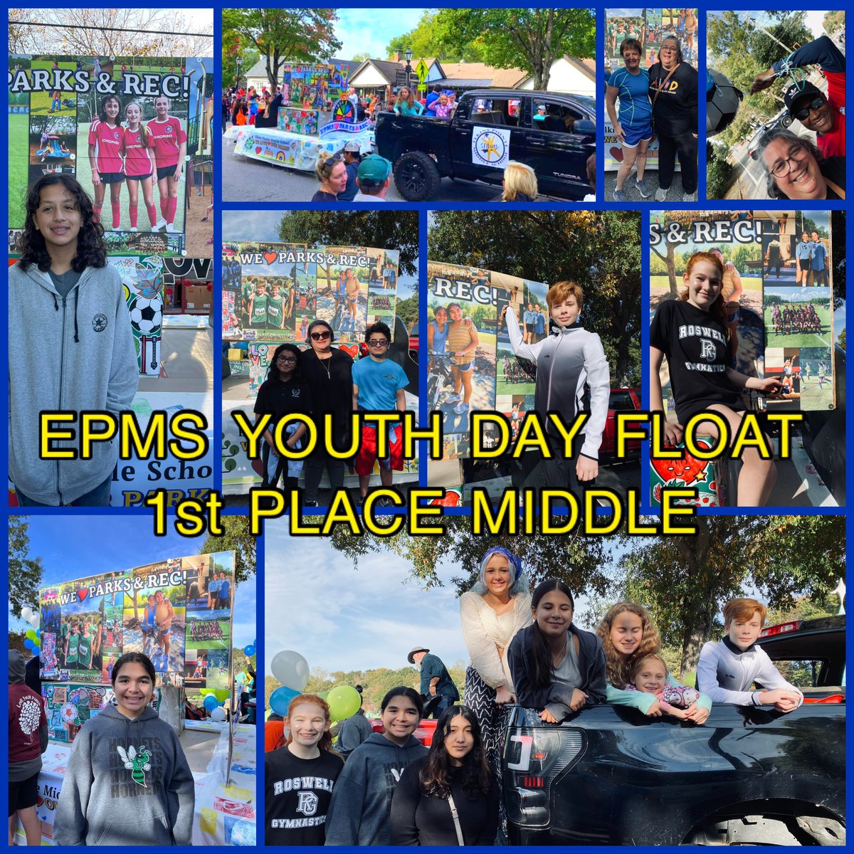 EPMSParentLisa's tweet photo. Elkins Pointe Middle School is Titan Proud of our 1st Place WIN for Jr. Division at the Roswell Youth Day Parade!  Go Titans! @epmsprincipal @FultonZone5 @kathastuart @FultonCoSchools @EngageFamilies @FCSSuptLooney @EPMScounseling @ElkinsPointePTA @elkinspointe https://t.co/bKgMgwkE3p