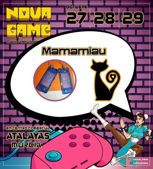 Artcam_Freak's tweet photo. ¡Ya es una de nuestras incondicionales!. Mamamiau vendrá al salón del videojuego Nova-Game con sus monerías de accesorios con mucho brilli brilli y amor. La encontraréis en la zona de artesanos 🥳
https://t.co/nQ4V6ITxMJ https://t.co/Fhx1Sa4lbM