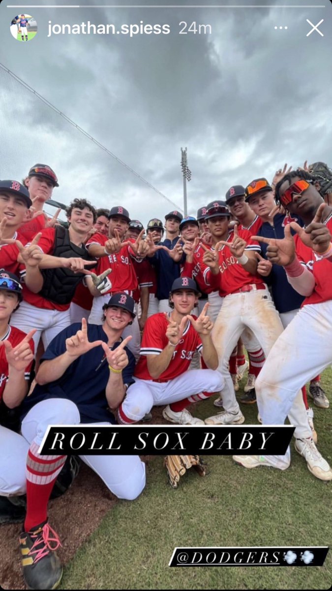 <a href="/jonathan_spiess/">Jonathan Spiess</a> with the Boston Red Sox Scout team clinch a spot in the Top 32 in the WWBA World Championship!

Terrific 5-4 win today over outstanding Dodgers Scout Team. 

Playoffs tomorrow ‼️