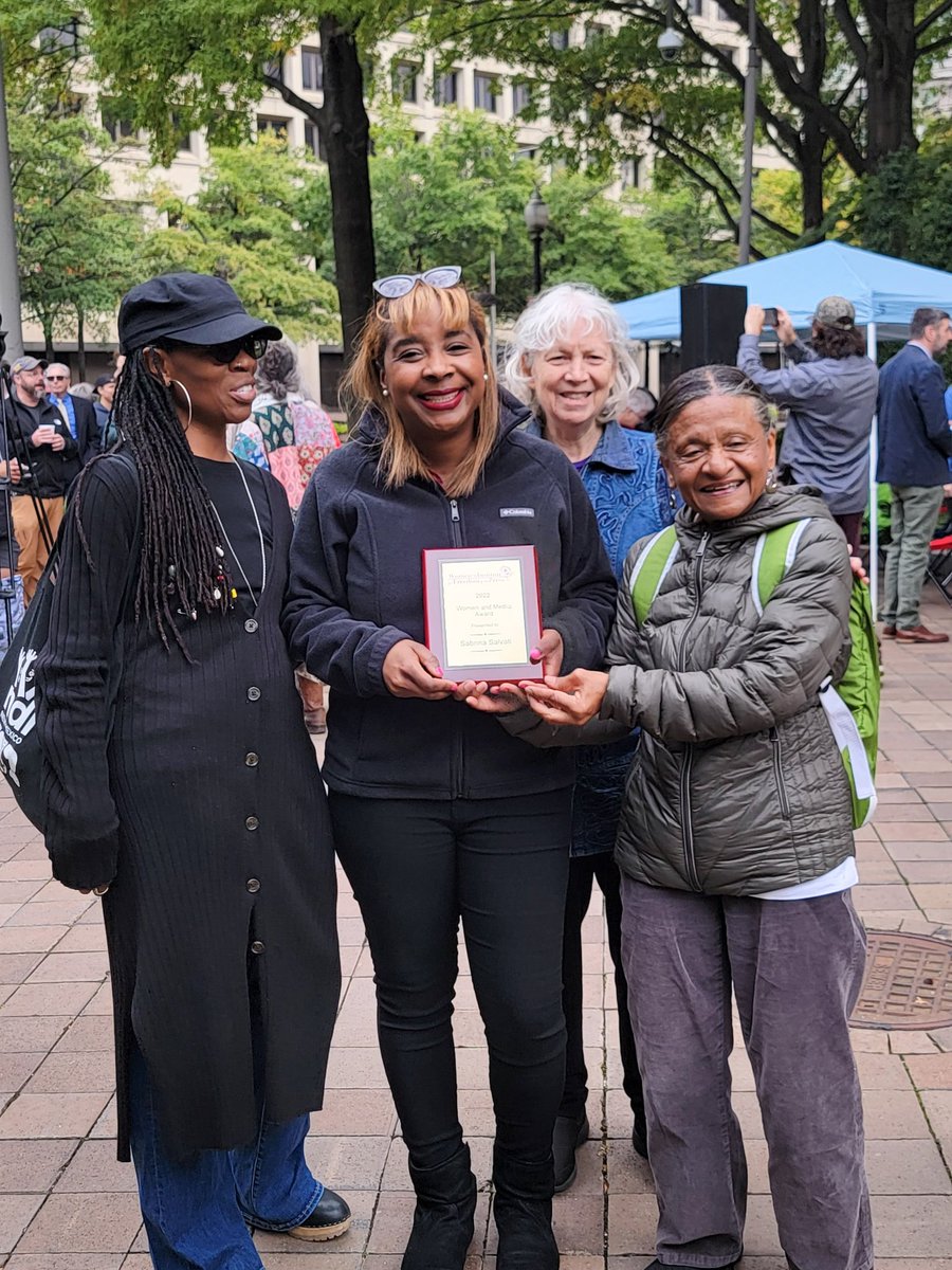 SabbySabs2's tweet image. ❗️Got a surprise at the Assange Rally today! Thank you @WIFP for this 2022 Women and Media Award! I'm so humbled 😊❗️
