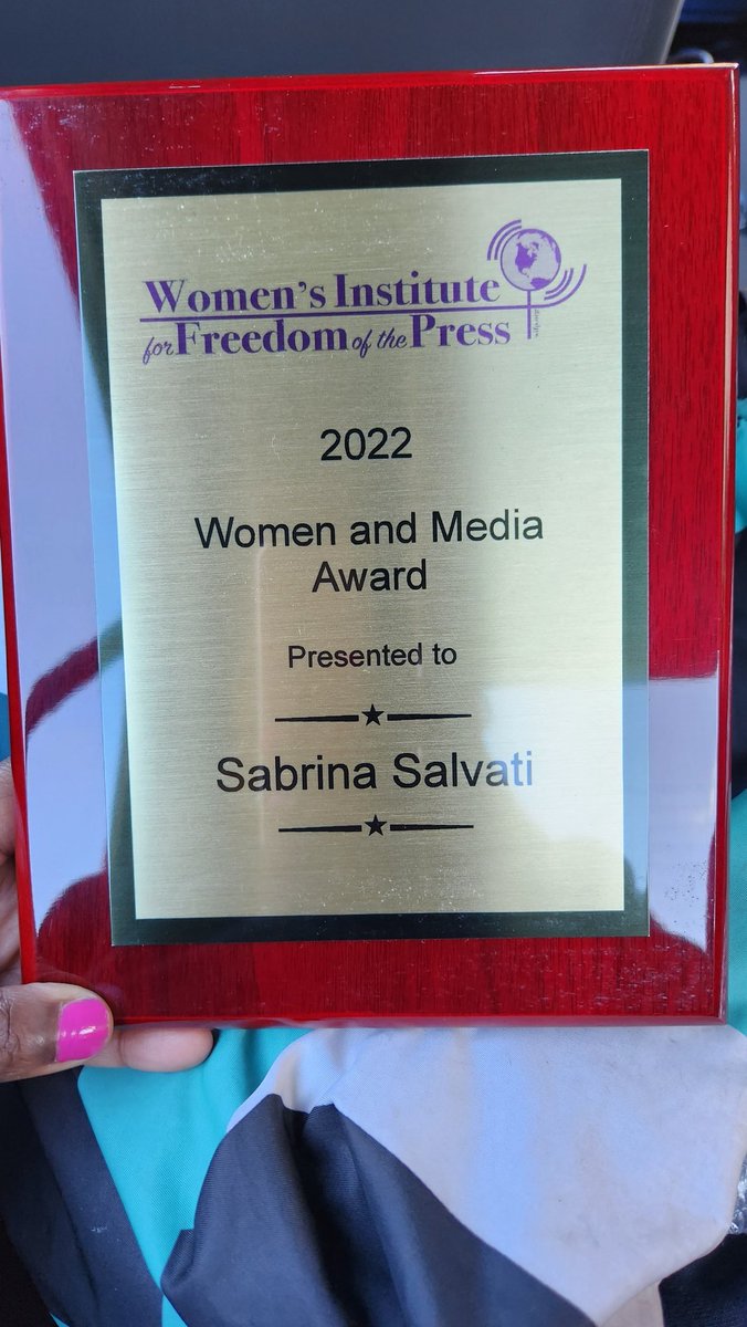 SabbySabs2's tweet image. ❗️Got a surprise at the Assange Rally today! Thank you @WIFP for this 2022 Women and Media Award! I'm so humbled 😊❗️