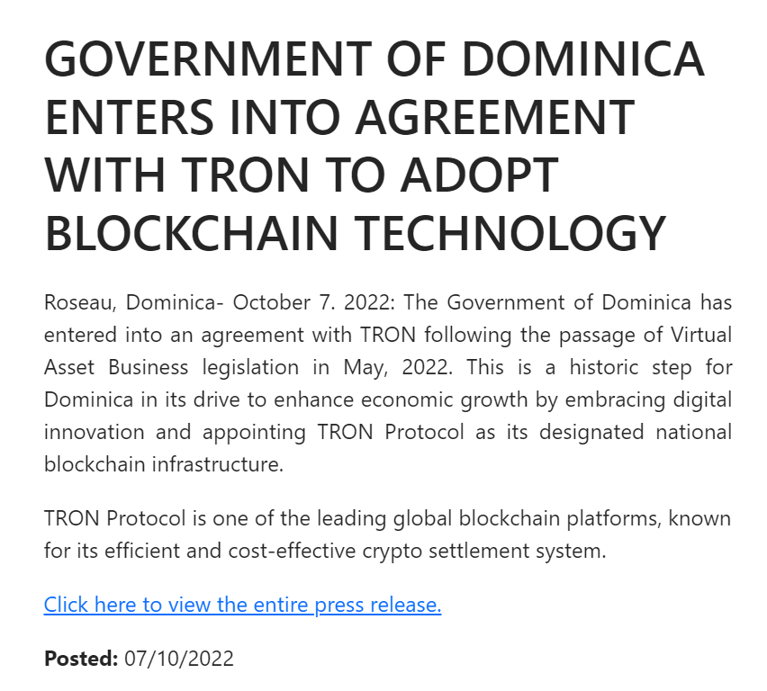 Intuit_Trading's tweet photo. This is huge for #TRON! #TRX is now the dedicated blockchain infrastructure for an entire country!
The #DMC token may be the first ever government-approved token issued AND it is being built on TRON! @justinsuntron @trondao https://t.co/JOcsGj9V24