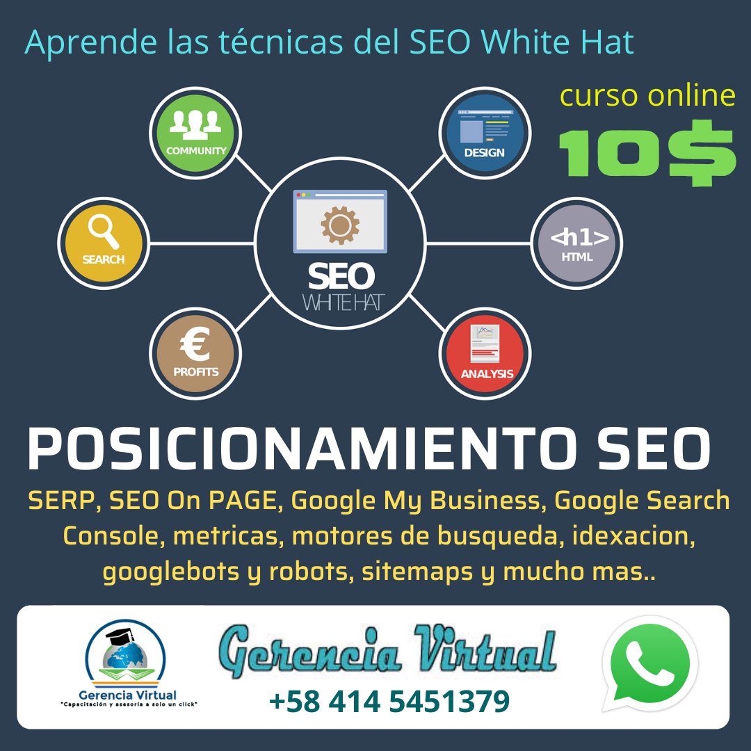 ger_virtual's tweet photo. Aprende a optimizar páginas web en #motores de #busqueda, mejora la #visualización y la #relevancia en el #ranking web, implementa las mejores prácticas y pautas para destacarte paginas web en los resultados de consultas #Seo #SEOTécnico #SarchConsole #MyBusiness #Webmaster https://t.co/CLj59jeMNT
