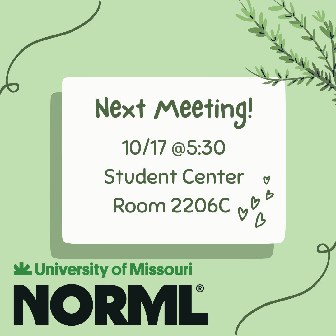 See you there!

#stufftodomu #norml #mizzou #mu
