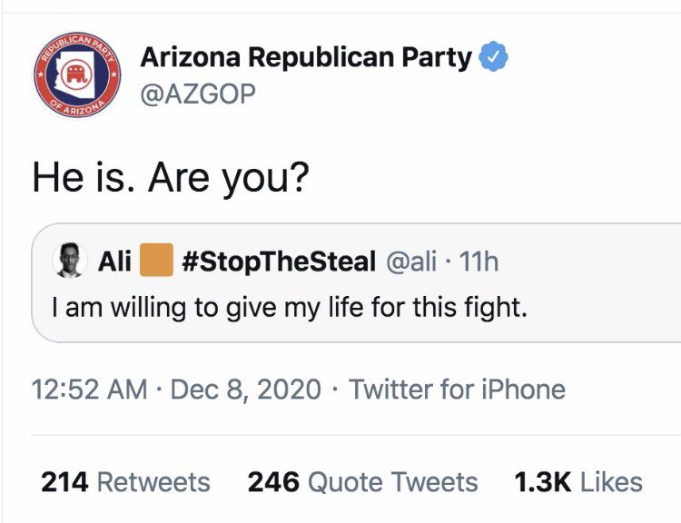 PeskyFact's tweet photo. The AZ GOP &amp; #FakeElector Kelli Ward’s place as #GOPDeathCult #GOPDomesticTerrorists &amp; #BigLie #FraudIt #BigRipOff grifters has been in the public domain for literally years now.

Lunacy was not recognized, taken srsly &amp; dealt w/in its infancy &amp; “crossed the rubicon” long ago. https://t.co/KTPSmTJyku