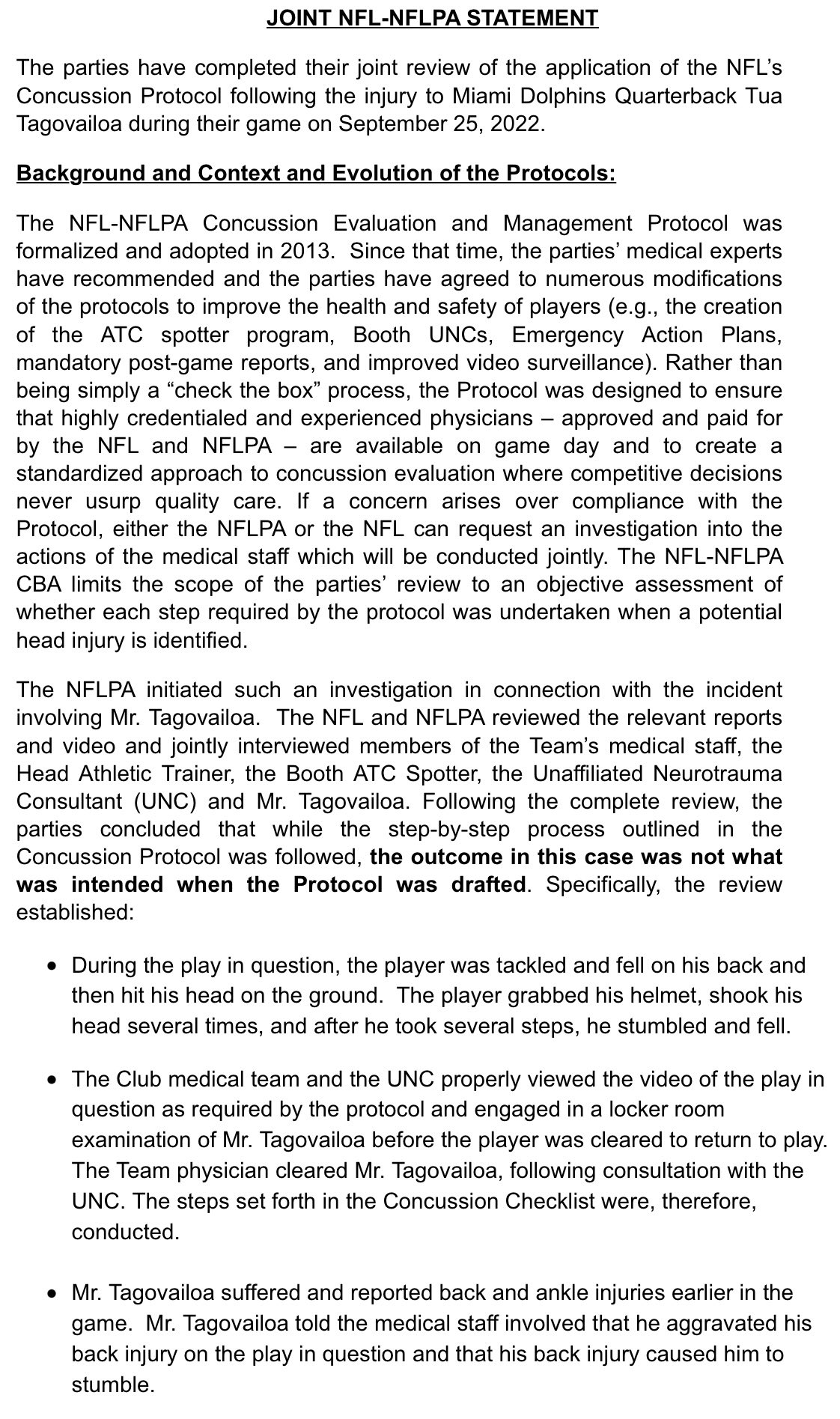 NFL concussion protocol: What are the steps for return to play?