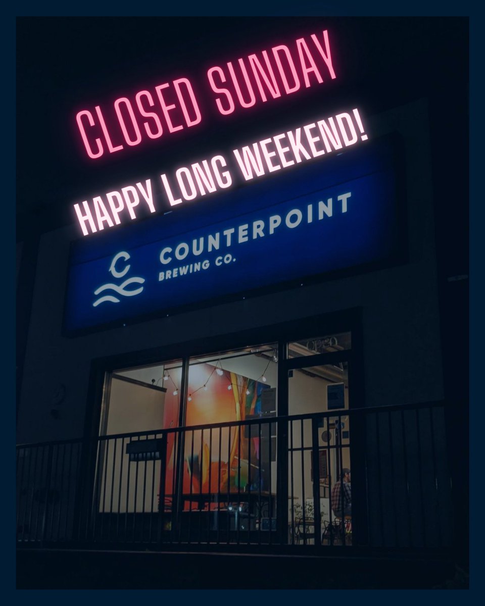 Grab your beer today, we're closing tomorrow to enjoy some down time!

Enjoy your long weekend folks...  and see you next weekend for two days of food!!