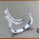 写真かと思いきや、絵画だった!？ダイヤが輝く半分の指輪。