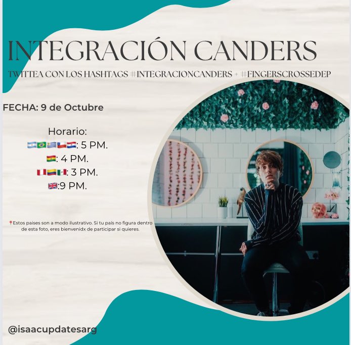 Isaacupdatesarg's tweet photo. 📣| INTEGRACIÓN + SP, MAÑANA 9 DE OCTUBRE, 5PM

creo que todos saben cómo funciona una integración pero basicamente consiste en subir fotos de ustedes (si quieren) presentarse y describirse para conseguir nuevos mutuals🫶

twittear usando #integracioncanders #fingerscrossedep https://t.co/M0IDWW0CZj