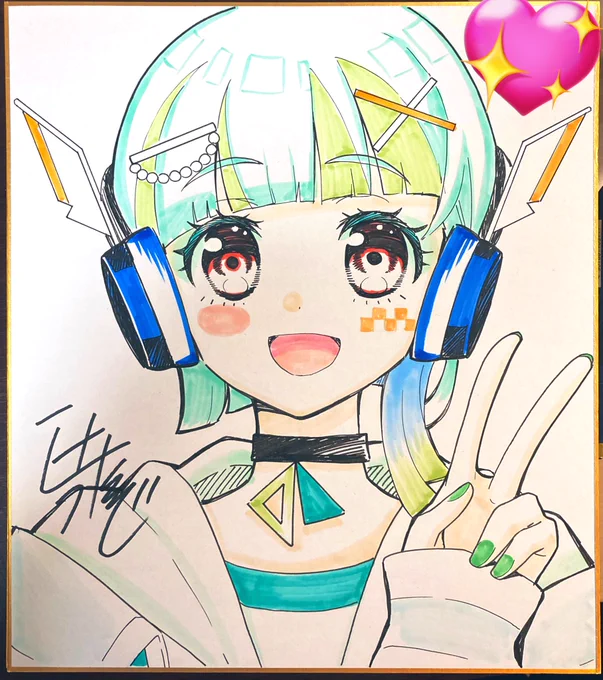 ワッチャプリマジ!ファンブックのイラストコーナーで入賞された方へのプレゼント用色紙です#ワッチャプリマジ! 