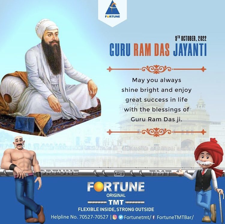 FortuneTmt's tweet photo. May you always shine bright and enjoy great success in life with the blessings of Guru Ram Das Ji.✨
Fortune Group wishes you all a very Happy Guru Ram Das Jayanti! 🙏
#gururamdassahib #gururamdasji #gururamdas #gururamdasjayanti #Guru #FortuneGroup https://t.co/ZH7rRPDVKc https://t.co/GFJn19Em50