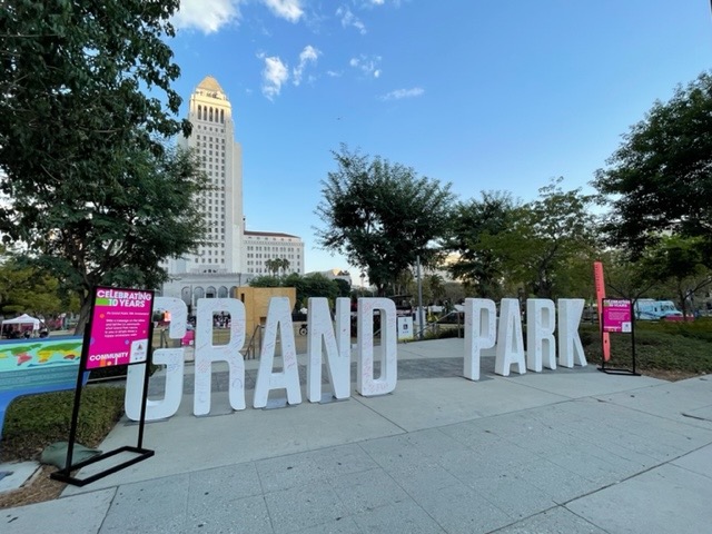 AndrewAsch's tweet image. Congrats to Grand Park's 10th birthday! It's a happy one! Fun started with #NovenaCarmel and Anthony Valadez kicking off the party @GrandPark_LA
