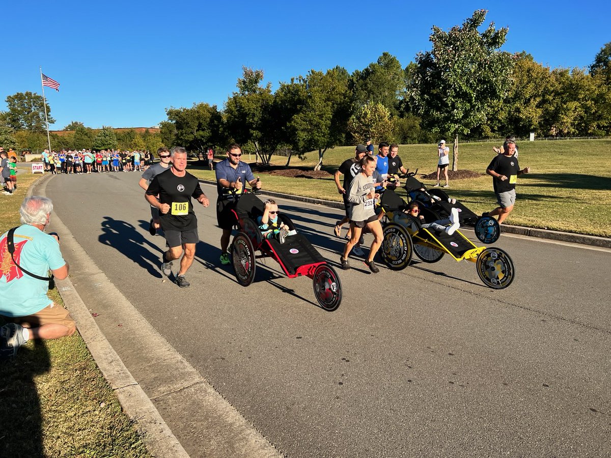 NoPC4Tom's tweet photo. I was really blessed today pushing Easton as part of @F3SPEEDFORNEED .  Easton, P-Body, Happy E and I knocked out The Smile Run 5k in 30 mins. Easton kept us on track and encouraged throughout the race. @F3Cherokee1 #F3 @F3Nation #SpeedforNeed https://t.co/mbRAQMgfvU