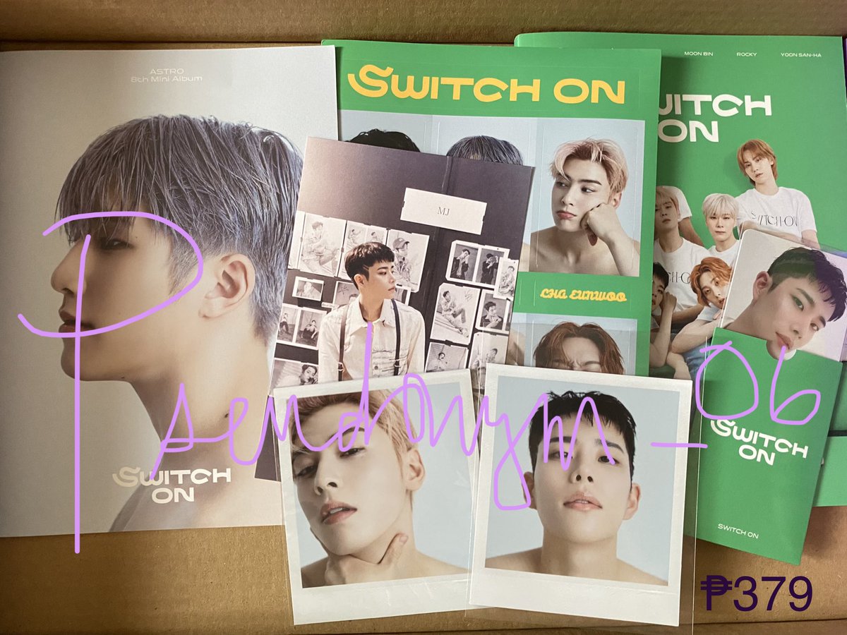 Pseudonym_06's tweet photo. WTS LFB 
ASTRO Switch ON Albums
1 pc per album. Prices are indicated sa lower right. 
Rfs: I just need funds😓
#ASTRO #AROHA
#아스트로 
tags eunwoo rocky mj jinjin sanha moonbin blue flame gateway all light switch on dttsr restore https://t.co/yFUbArR1qK