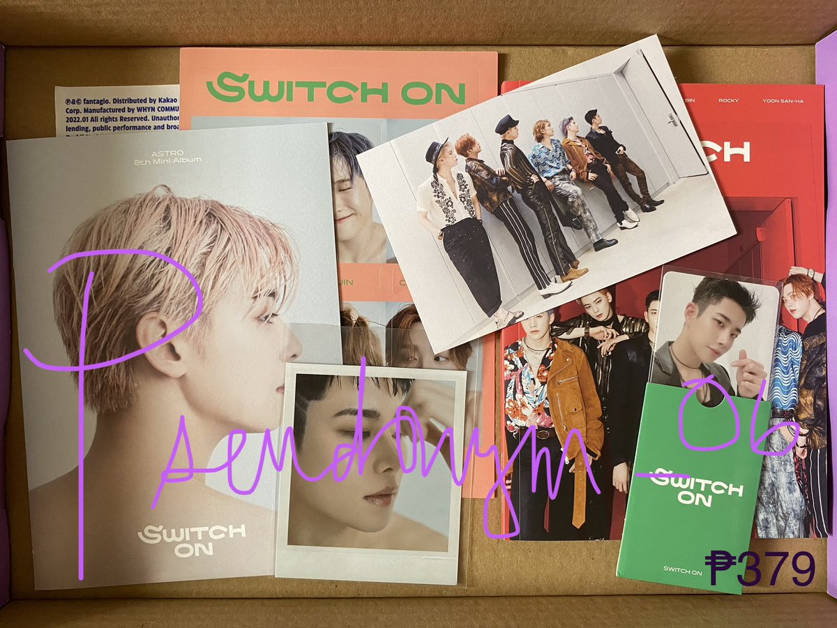 Pseudonym_06's tweet photo. WTS LFB 
ASTRO Switch ON Albums
1 pc per album. Prices are indicated sa lower right. 
Rfs: I just need funds😓
#ASTRO #AROHA
#아스트로 
tags eunwoo rocky mj jinjin sanha moonbin blue flame gateway all light switch on dttsr restore https://t.co/yFUbArR1qK