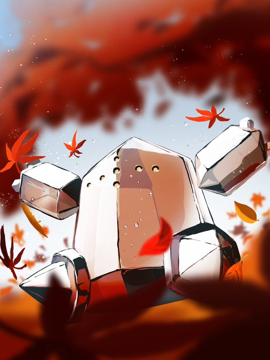 no humans pokemon (creature) blurry solo leaf autumn leaves falling leaves  illustration images