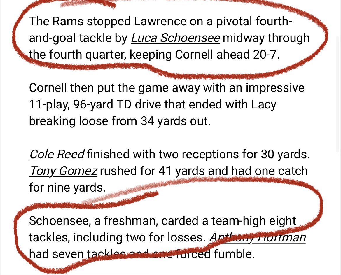 Great game <a href="/LucaSchoensee/">Luca</a> <a href="/CornellRamsFB/">Cornell College Football</a> <a href="/PlanoReaper/">Plano Reaper Football</a>