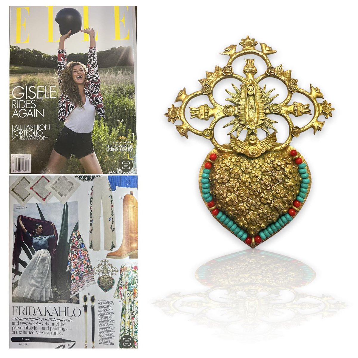 LorenaAngulo's tweet image. I was happy to have been asked to have one of my pieces of jewelry for this section of the ELLE magazine (October issue)!
Thanks to ELLE for including my work for the Frida Kahlo section!
This brooch is now part of the permanent collection of the Racine Art Museum.