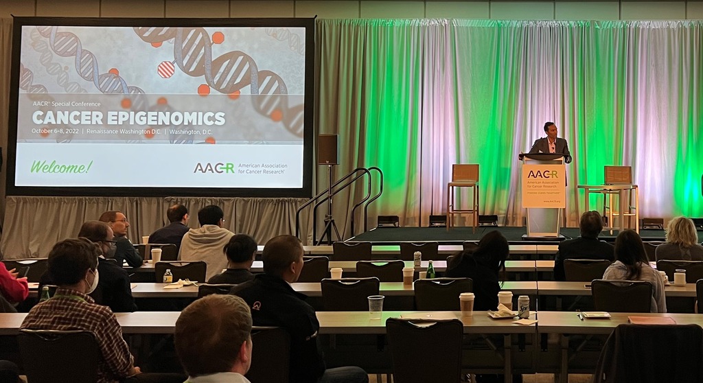 AACR's tweet photo. #AACRepigen22 cochair Arul M. Chinnaiyan delivered closing remarks this afternoon at the AACR Conference on Cancer Epigenomics. We thank Dr. Chinnaiyan and his cochairs—Scott @Armstrong_dfci, @HowardYChang, and Margaret @Goodell_Lab—for their work on this outstanding program. https://t.co/Vxb5TX7TkZ