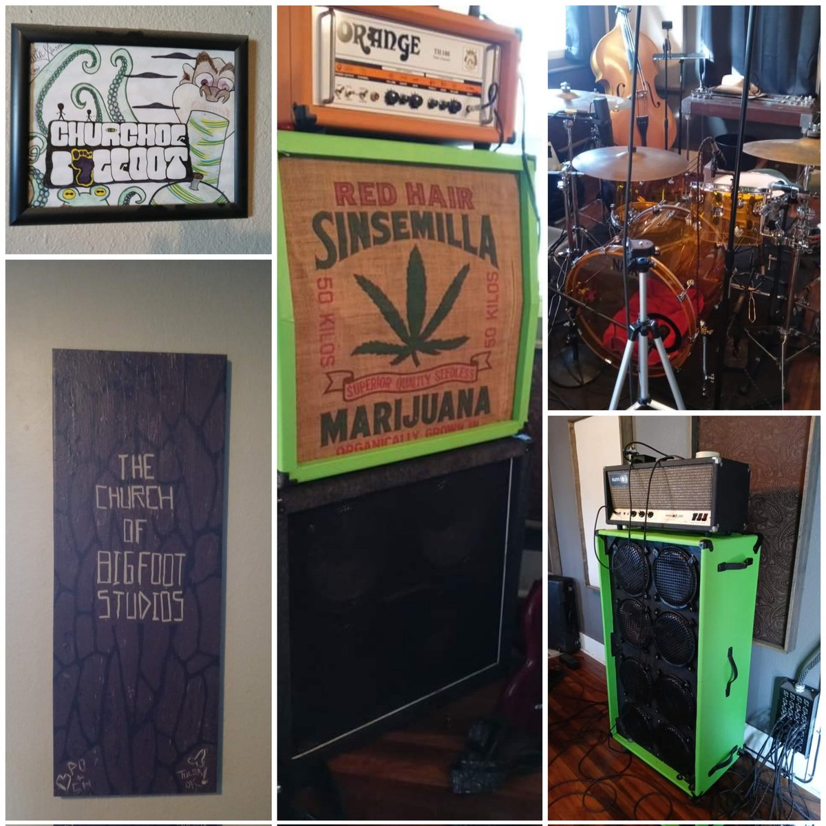 We are currently holed up in The Church of Bigfoot Studos recording two new songs. Drum tracks are done. Editing them now. Doing guitar and bass tracks later in the day. It's really starting to sound good!