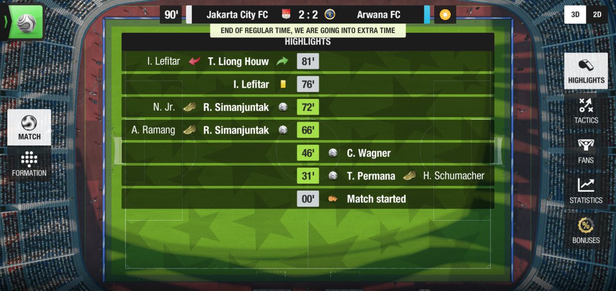 FITEA Club World Cup 10th Edition
Final (Leg 2)

<a href="/JakartaCityFC/">Jakarta City FC</a> 2-2 Arwana FC
⚽⚽ R. Simanjuntak 66', 72'
-
⚽ T. Permana 31'
⚽ C. Wagner 46'

Agg: 5-4

This time we were only runners-up.

#COYBD
#FITEACWC
#FITEA10th
<a href="/FITEA_Official/">Fédération Internationale de TopEleven Association</a>
<a href="/FITEA_CWC/">FITEA Club World Cup</a>