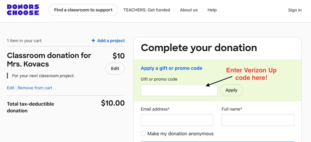 📱✅ ATTENTION VERIZON CUSTOMERS: 
Use your Verizon Up rewards to donate $10 to DONORS CHOOSE! Simply click and paste your code into the box and Verizon will donate! Directions Below! <a href="/Verizon/">Verizon</a> <a href="/DonorsChoose/">DonorsChoose</a> 
donorschoose.org/classroom/mrs-…