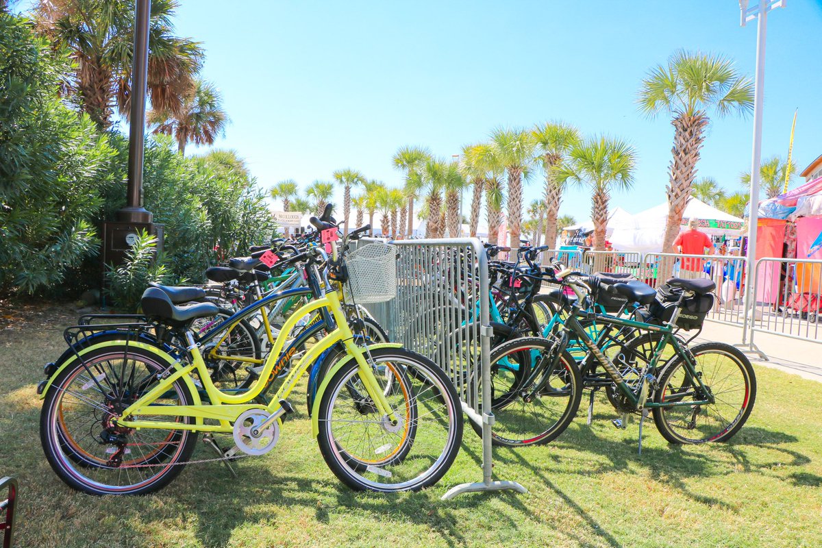 MyShrimpFest's tweet photo. We appreciate all who have taken advantage of our free bike valet throughout the weekend! 🚲

This service, sponsored by Crye Leike Gulf Coast Real Estate &amp; Vacation Rentals, continues through Sunday. The area is located right between the Gulf Place condo and The Hangout. https://t.co/7FlmTOiH4j