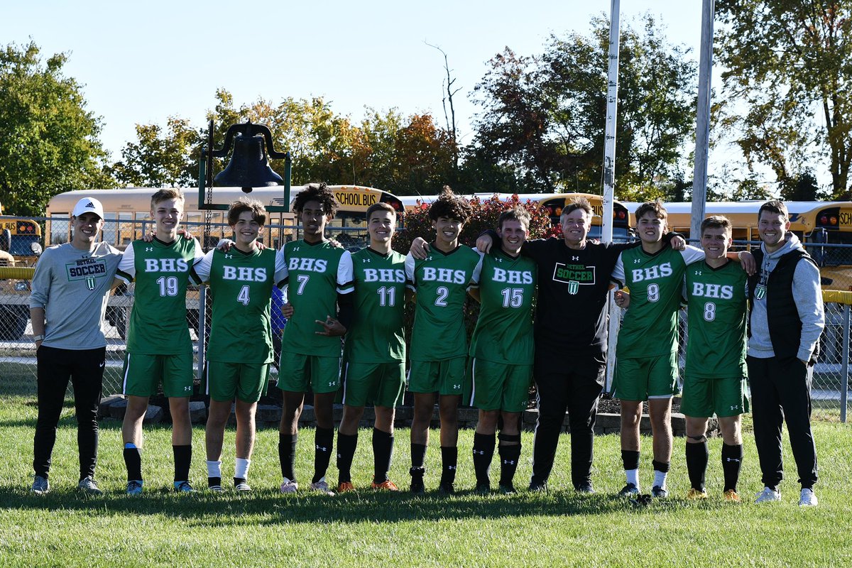 BethelBeesBSOC's tweet photo. We dig our way out of an early hole and score 7 straight goals to beat Brookville 7-3 on Senior Day. 

⚽️ Smith (Newell)
⚽️ Kasimov (Smith)
⚽️ Houck (Brueckman)
⚽️ Houck (Tallmadge)
⚽️ Bean (Villa)
⚽️ Brueckman (Smith)
⚽️ Houck (Brueckman)

Our record climbs to 10-3-3 (3-3-1). https://t.co/1gDbEXcSnl