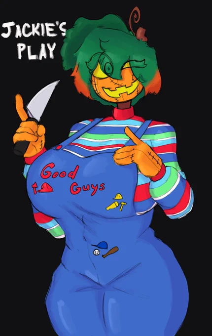 She carved the little stitches herself!#Jackietober2022 Day 8 - Chucky 