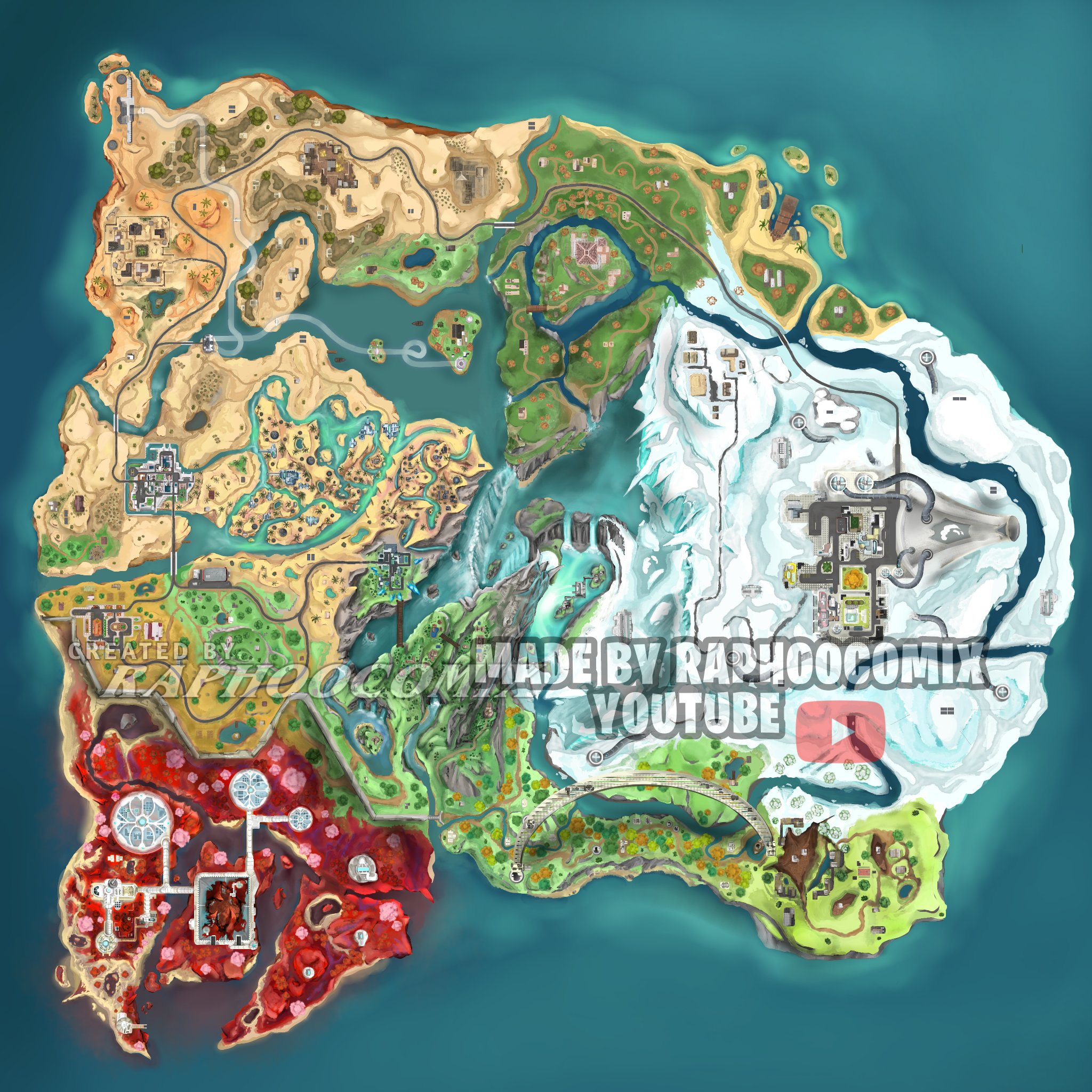 RaphooComix on X: &ldquo;Fortnite Chapter 4 Map! Officially sharing it 