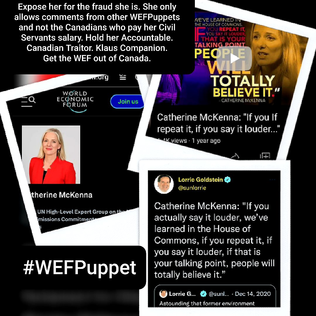 prettypatriotCA's tweet photo. #Threats #HateSpeech #investigatecathmckenna
#IncitingHate #Segregation #Discrimination #Bigot
#WheresTheMoneyCath?
#Investigate
#WEF
@rcmpgrcpolice
#cdnpoli
#TrudeauMustGo https://t.co/vzvPUvZk8f
