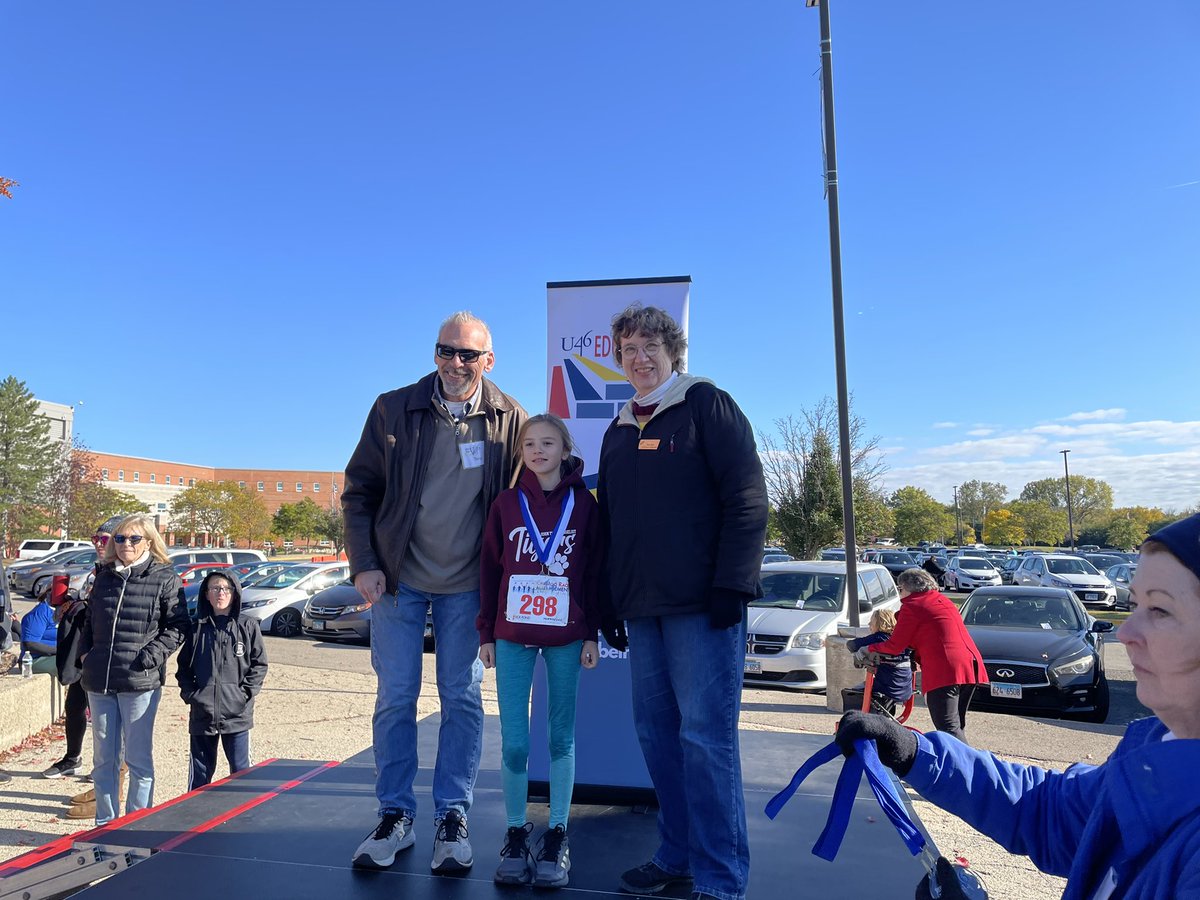 First 5K for this one - got THIRD place for her age range 🎉 #Run4U46