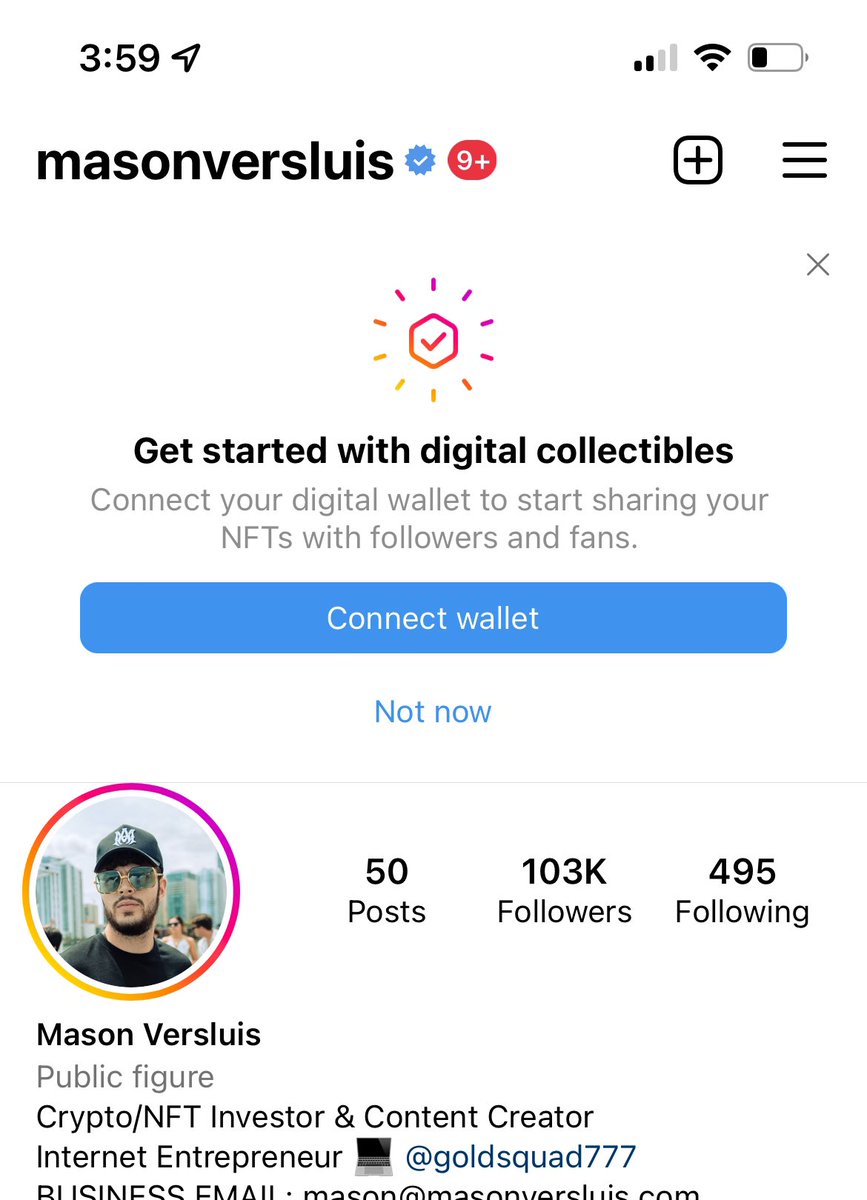 MasonVersluis's tweet image. Would you connect wallet to Instagram??? They keep asking me…