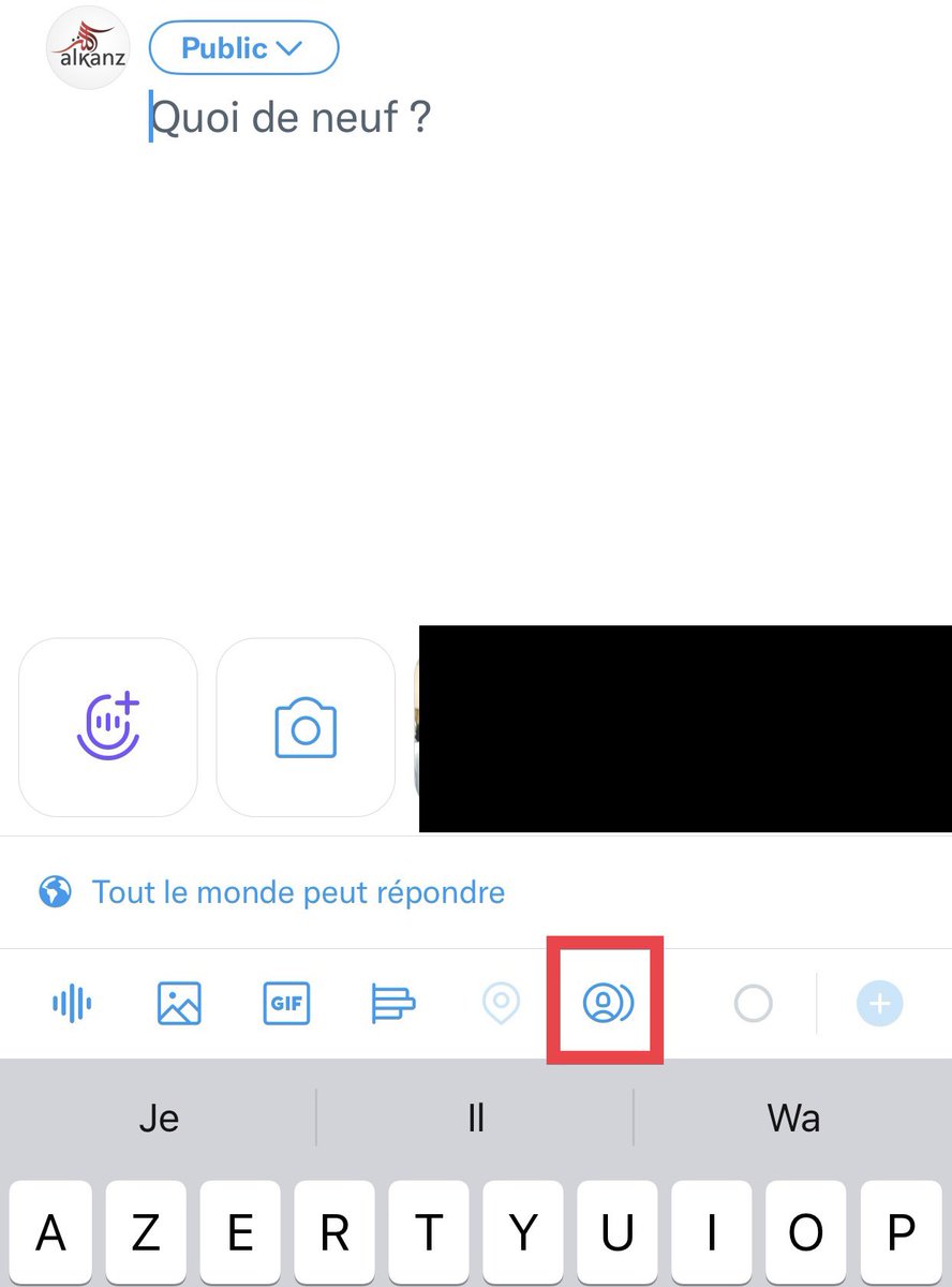 Alkanz's tweet photo. Ceci est un #CoTweet. On choisit un compte qui reçoit un message l’invitant à accepter la co-publication du tweet. S’il l’accepte, alors publication. 
Cf. ci-dessous l’option dans l’encadré rouge. https://t.co/T0XLuMvrsi
