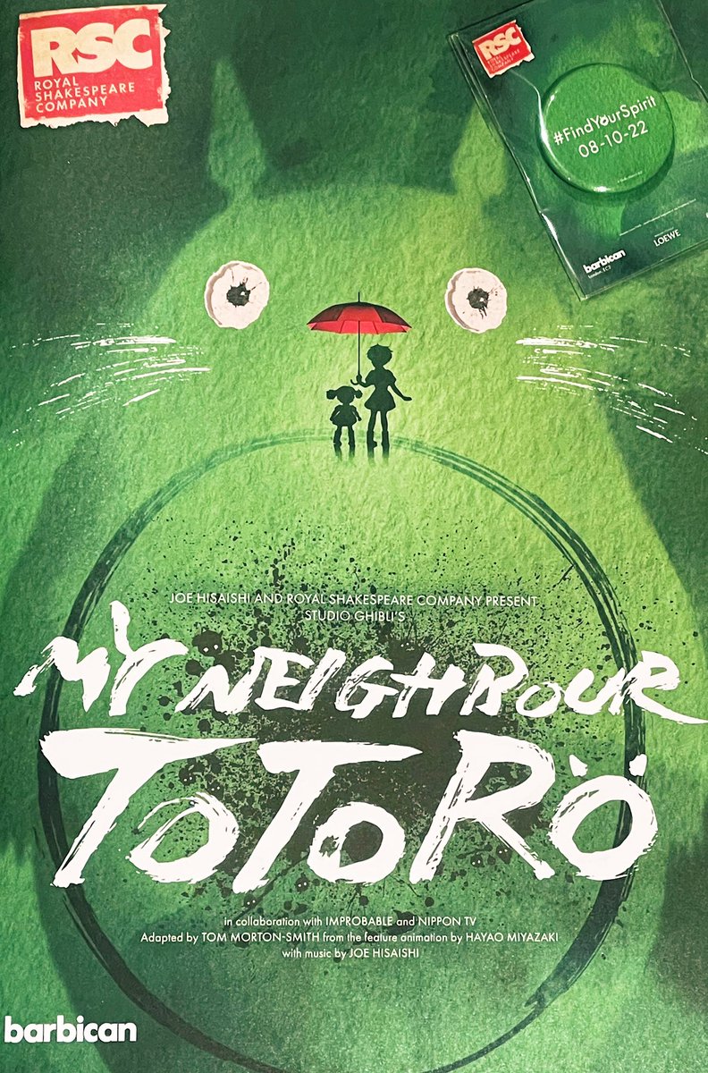 Confession time. I have never seen a Studio Ghilbi film. It was becoming a bit embarrassing, so I decided to do it in style and snagged tickets to the World Premiere of ‘My Neighbour Totoro’ (@totoro_show) by @TheRSC @BarbicanCentre.

It was wonderful!
#TotoroShow #FindYourSpirit