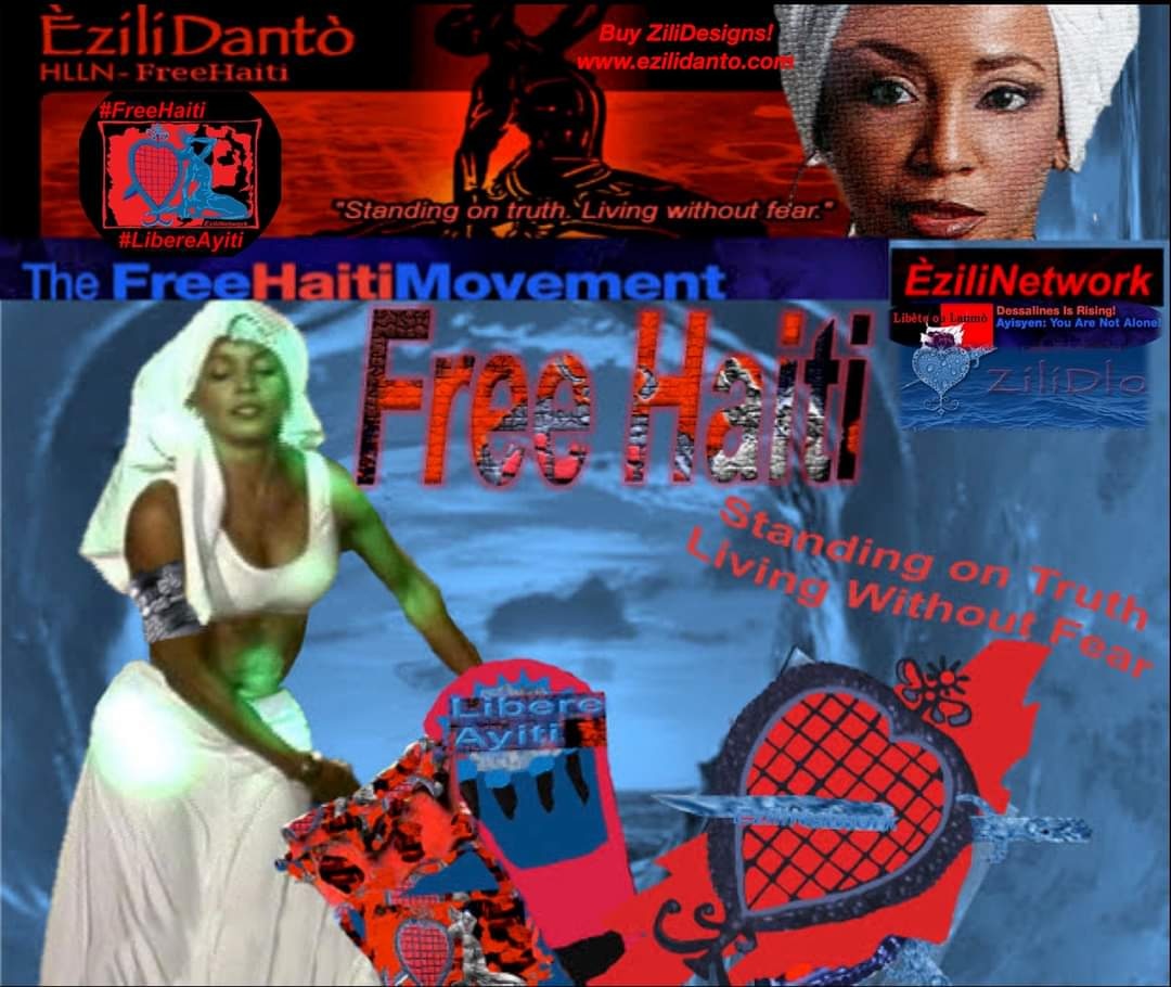 Pye kout pran Devan. Nou kapab. Fòs Zansèt yo se fòs nou. Nou fè yon sèl kò. Pa rete tann ankenn moun. Nanpren manman nanpren papa. Nou tout se solda! Avanse, avanse. Pa kite 17 Oktòb pran nou lan rout. Avanse. Ginen poze. Viktwa #Ogou se eritaj nou. #Desalin4Ever #FreeHaiti