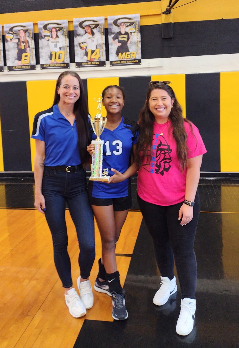 MarJacks5's tweet photo. Help me congratulate our district champs! Way to go Lady Vikings! #1stplace🏆 #MariHughes13💙  
#JTC🏐 @Jackson_Vikings

8th Grade A-Team Tournament Scores:
Jackson vs Schrade 
{19-25, 26-24, 15-9}
Jackson vs Hudson 
{25-15, 25-16}
Webb vs Jackson 
{26-24, 15-25, 12-15} https://t.co/dH5ysZsfvb
