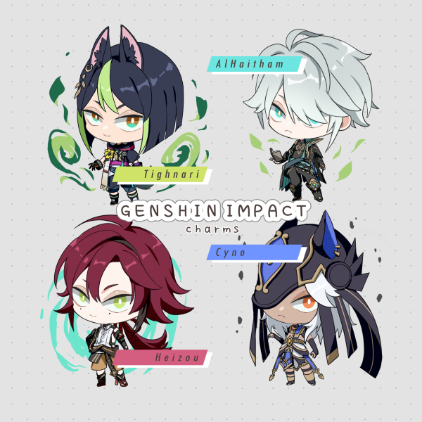 More genshin charms for next event!! it's been a while since I drew new ones, I hope they come in time;; 