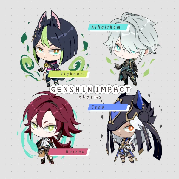 More genshin charms for next event!! it's been a while since I drew new ones, I hope they come in time;; 