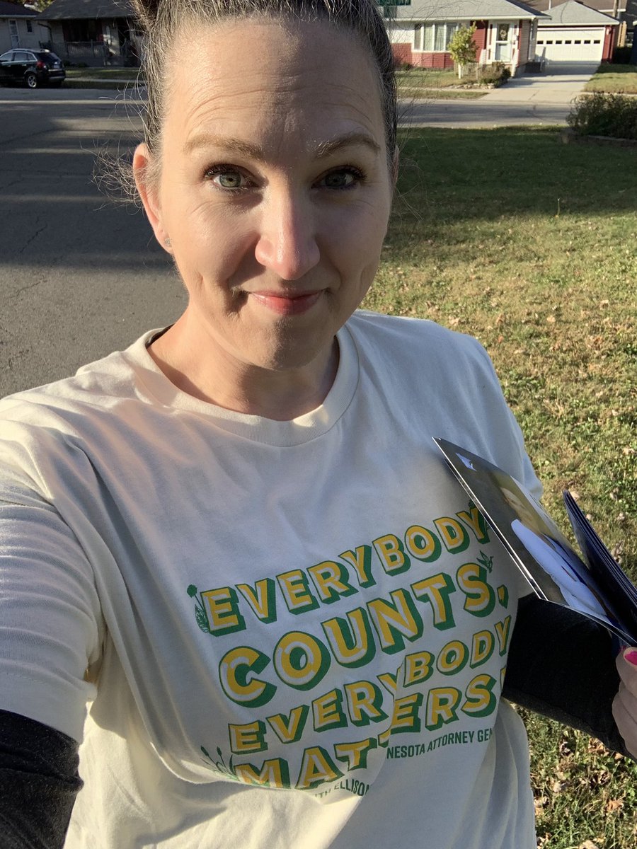 A beautiful Fall evening in #RochMN as I’m knocking doors in my new @keithellison swag! #EverybodyCounts #EverybodyMatters