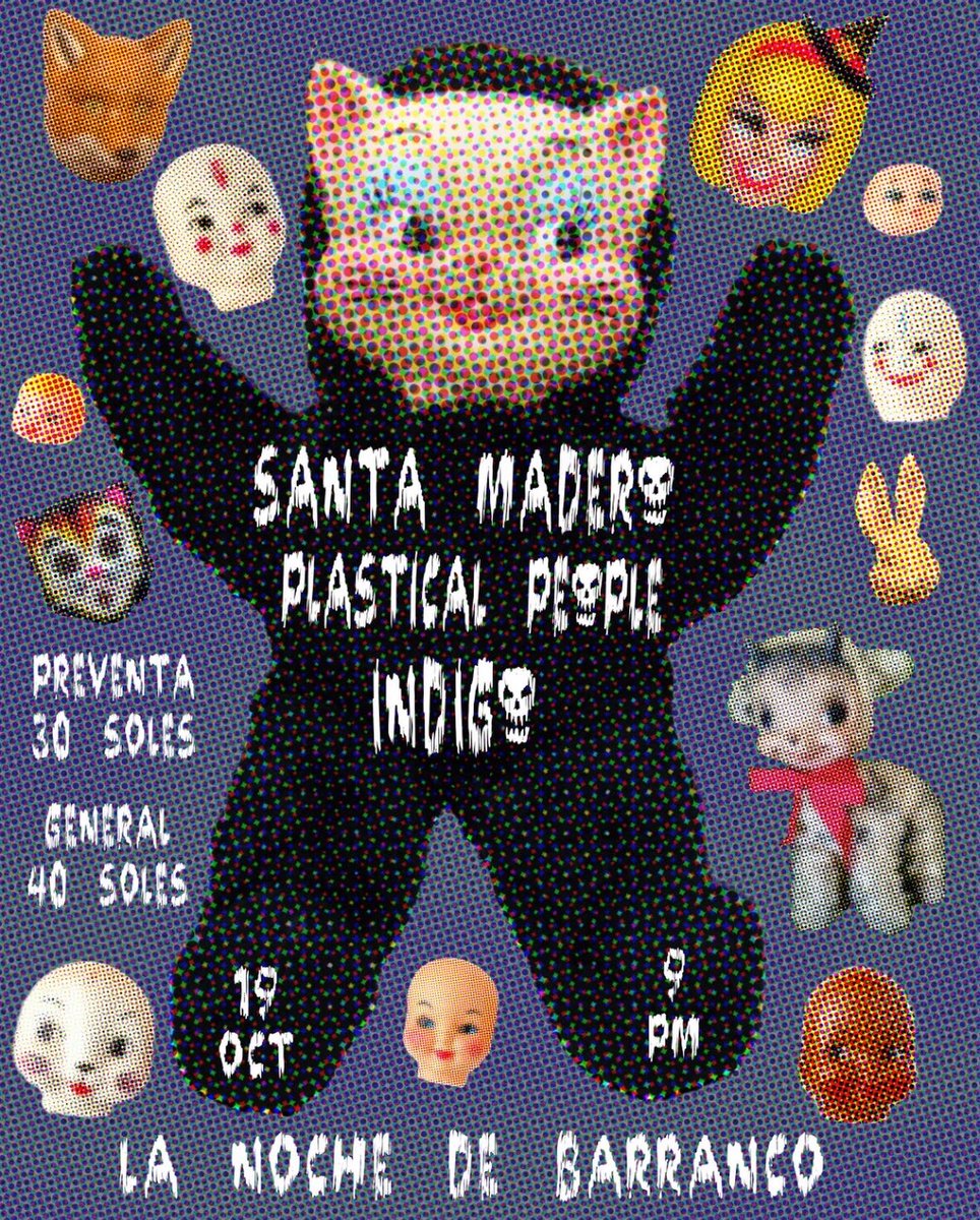 Próximo concierto junto a @santamadero y <a href="/PlasticalPeople/">Plastical People</a> 💙🎉🙌
Miércoles 19 en <a href="/lanoche/">La Noche de Barranco</a> 
Entradas 👉 bit.ly/3fFOudE