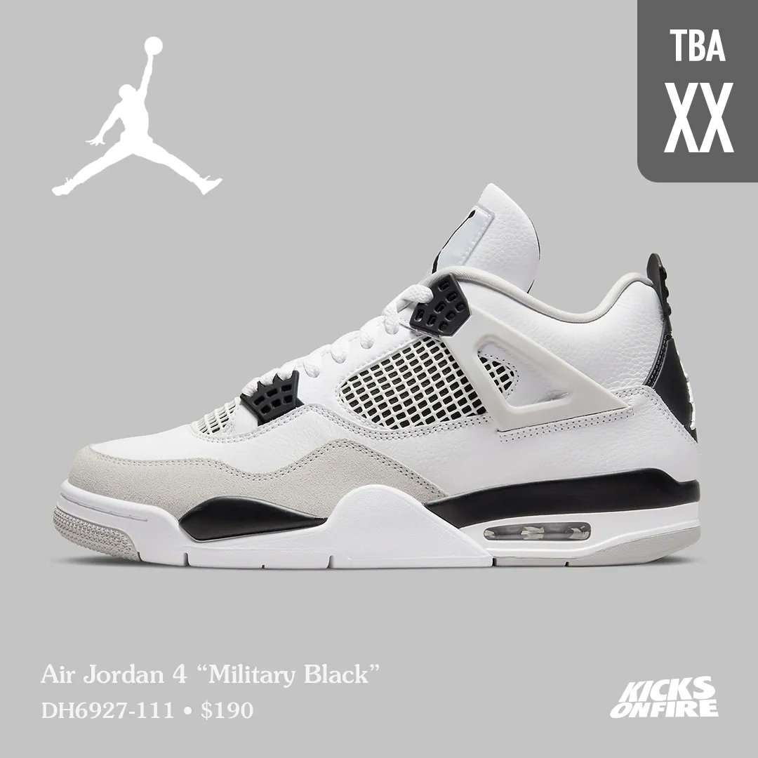 kicksonfire's tweet image. Air Jordan 4 “Military Black” 🖤 SNKRS restock coming soon
